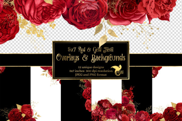 5x7 Red and Gold Floral Overlays: A Practical Asset for Creative Workflows