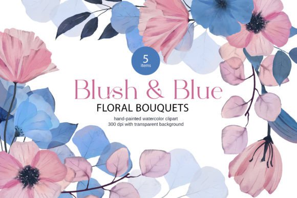 Blush Pink Bouquets: The Versatile Watercolor Collection for Modern Creators