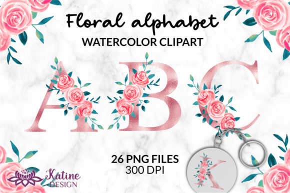 Crafting Elegance with Rose Gold Floral Alphabet Letter Clipart