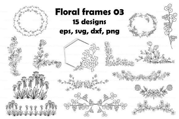Elevate Your Projects with Hand-Drawn Floral Doodle Frames