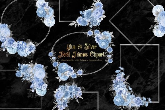 The Strategic Value of Blue and Silver Floral Frames Clipart