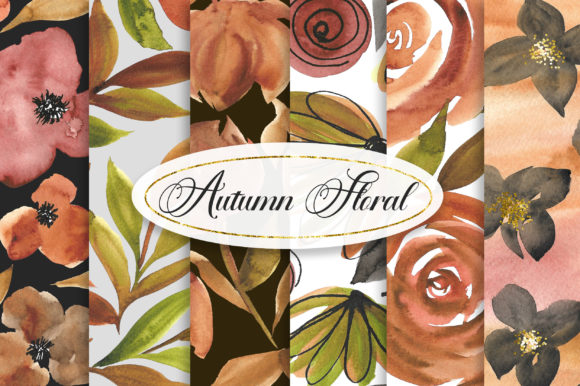 The Versatile Craft of Autumn Floral Watercolor Background Digital Papers