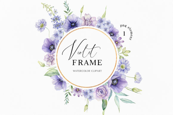 The Watercolor Purple Floral Frame Clipart: Integrating Professional Elegance into Your Creative Workflow
